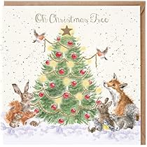 Wrendale Designs Weihnachtskarte – Peace, Love And Joy Mit Fuchs, Goldfolie, 15x15 Cm, Mit Umschlag
