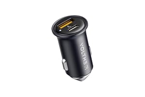 VOLTME Caricatore Auto Rapido per accendisigari USB C da auto 30W Blu 2 porte, Presa accendisigari 12V PD e QC3.0 Adattatore USB-C per iPhone 14, Samsung S23/S22, Pixel, Xiaomi, iPad, ecc