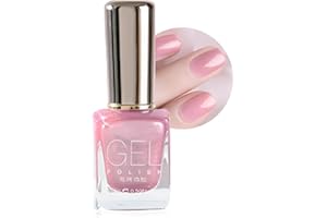 HERBENJOY Pink Nail Varnish Pearl Pink Long-lasting Quick Dry Nail Polish Low Odor Without UV Lamp Non-Toxic Formula Breathable For Woman Home DIY Nail Art Gift,15ml
