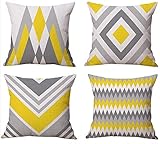 ♥♥ FARBOPTIONEN: TIDWIACE Geometrisches Muster Farbe Kissenbezug, keine Sorge, nur die einzelne Farbe in Ihrem Haus. Viele Farben können Sie auswählen, um Ihre eigene Kombination zu erstellen: schwarz, grau, rot, burgund, marineblau, gelb, aqua, et und erfüllen Ihre Farbkombinationen.
