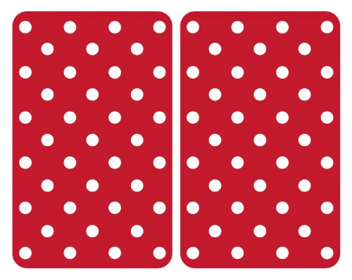 WENKO 2521344100 Herdabdeckplatte Universal Punkte – 2er Set, für alle Herdarten, Gehärtetes Glas, 30 x 1.8-4.5 x 52 cm, Mehrfarbig - 4