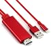 Produktbild Lightning auf HDMI, Nylon Draht Kabel 6.6 ft, 1080p HDMI Video AV-Kabel Stecker Umwandlung gleichen Bildschirm Gerät HDTV Adapter für iPhone 8/7/6/5 Serie, Pad Air/Mini/Pro, Pod Touch (5. Generation)
