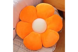 Morbuy Cojín de Peluche con Forma de Flor, Felpa Grueso Cojines para Sillas Cojín de Asiento, Nórdico Hogar Decorar para Oficina Sillas, Sofa, Rincón de Lectura, Habitación (A. Naranja,30x30cm)