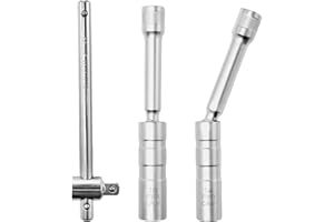 Sxutop 2 Piezas Llaves para Bujías Enchufe de Bujía Giratoria Magnéticas 14mm y 16mm Llaves para Bujía de Coche Vaso de Bujías Universal con Deslizable Llave en T 3/8" para Automóviles Motocicletas