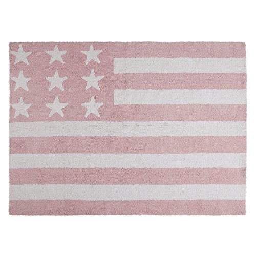 Lorena Canals Washable Rug (Flag American/Baby Pink)