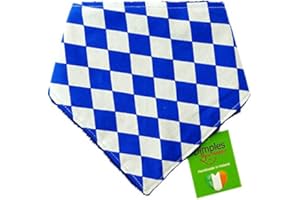 Dimples Hundehalstuch - Bayern Raute Weiß Blau Tracht Oktoberfest - Halstuch für kleine mittlere und Grosse Hunde Welpen und Katzen - Hunde Besitzer Geschenk - Handgemachtes Hunde Accessoire 45cm