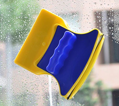 Household Double-Sided Magnetic Window Glass Cleaner Tool Brush Wiper Useful Surface Cleaning Brush for High-rise Single Glazed Windows Thickness 0.1''- 0.8'' (>6mm)