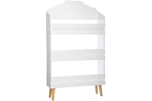 Mevsim Store Libreria per Bambini, Scaffale per Bambini a 3 Livelli, Scaffale per Libri e Giocattoli, Scaffale per la Cameretta dei Bambini, in Legno MDF, 58x18x98 cm, Bianco
