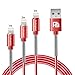 Produktbild iPhone Ladekabel,Lightning Kabel 3 Pack 1M+2M+3M mit Federschutz USB Ladekabel für iPhone X/8 Plus/8/7 Plus/7/6S/6SPlus/6/5S/5C/5/SE iPad Pro/Air/Mini,Rot