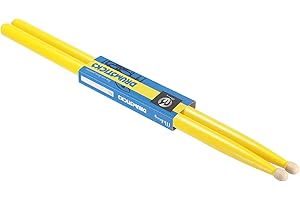 PATIKIL Maple Wood Drumstick Anti Slip Drum Stick 5A Yellow 1 Pair for Drumming Musical Instrument Percussion