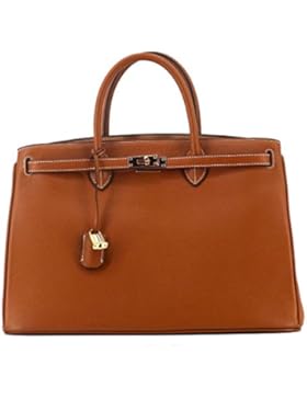 Rouven / Icone 40 Tote Bag / Matte Fauve Cognac Gold Braun / Gold / Damen Leder Tasche Shopper Handtasche / groß...