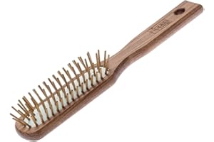 ‎NIPPES SOLINGEN nippes Solingen Pneumatik-Haarbürste antistatisch 5-reihig | Holzstifte | Griff in gewachster Buche | Stimuliert die Durchblutung | Haar entwirren, ohne es zu beschädigen | Länglich, schmal