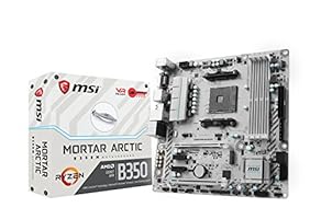 MSI B350M MORTAR ARCTIC, Sockel AM4, DDR4, HDMI,DP,DVI 1x M.2 &amp; 8x USB 3.1 Gen1, 1x USB-C MATX Mainboard