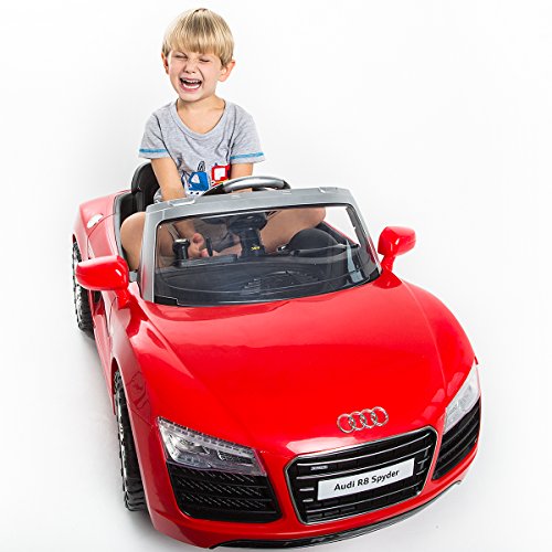 Preisvergleich Produktbild COSTWAY Audi R8 Spyder Elektroauto Kinderauto Kinderfahrzeug Roadster 12V Fernbedienung (Rot)