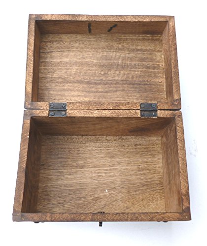 24GS Truhe Holztruhe Schatzkiste mit Schloss Schatztruhe Geschenk Geschenkbox Geburtstagsgeschenk verschließbar abschließbar mit Deckel - 3