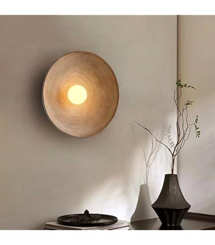 Wabi Sabi Wandlamp Met Linnen Kap En LED Verlichting - Modern Muurlamp Voor Slaapkamer En Hal