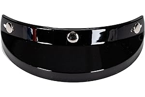 Ronyme Visière de Casque, 3 Boutons-Pression pour Demi-Casques Pièces de Rechange faciles à Installer, Noir