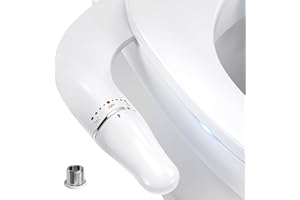 PENDEJATO Bidet Toilette WC, Ultra-thin Kit Abattant Japonais Pour Salle De Bain, Pulvérisateur De Boku, Buse Rétractable Et Pression D'eau Réglable, Entrée En Laiton, Blanc (Deux Buses)