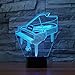Produktbild KEEDA 3D Optische Illusions Lampen, LED Touch Schreibtisch Lampe, 7 Farbwechsel Tischlampe Licht, LED Nachtlicht Kinder Dimmbar, 7 Color Changing Table Light Lamp, mit USB Kabel (Klavier)