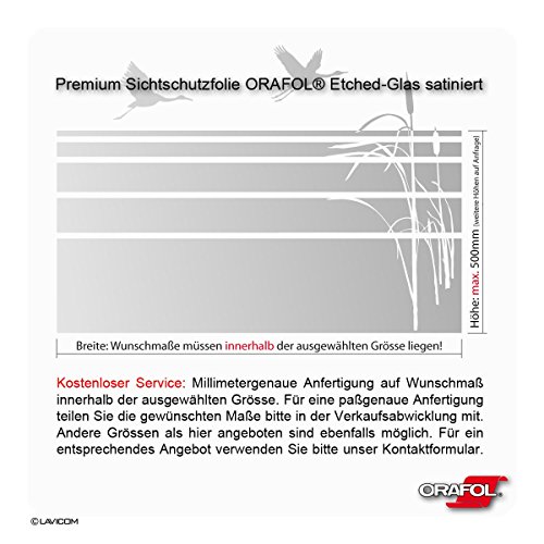 Sichtschutzfolie Glasdekor Sonnenschutz Schilf & Vögel – Glasdekorfolie von ORACAL® + Maßanfertigung - 2