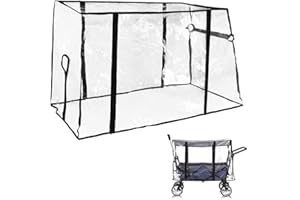 OUDILEE Waterproof Wagon Rain Cover, Clear Folding Cover, Garden Cart Rain Cover, Collapsible Camping Picnic Festival Trolley Cover Waterproof(Trolley Not Included)