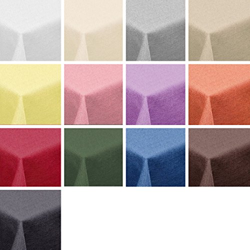 Leinen Optik Tischdecke Eckig 130×220 cm Hellgrau · Eckig Farbe & Größe wählbar mit Lotus Effekt – Wasserabweisend - 3