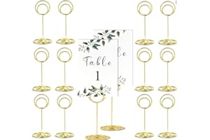 GENERIC 14 Pack 4.7 Inches Table Number Holders Place Card Holders, Gold Steel Sign Clips for Table Numbers, Picture Holders for Tables, Card Holders for Centerpieces, Wedding, Party, Birthday, Restaurant