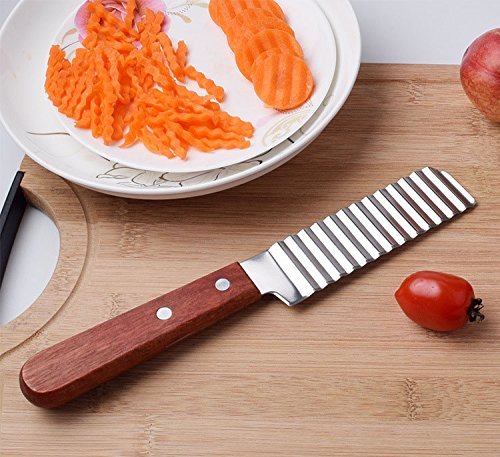 youpin New Edelstahl Kartoffel Chips gewellt Cutter Teig Gemüse Crinkle Schneide Messer Wellig Messer Küche Zubehör - 3