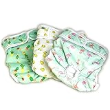 PET MAGASIN Couches Lavables pour Chiens (Paquet de 3) - Réutilisables avec Un Grand Pouvoir Absorbant pour Les Animaux Mâles et Femelles, Chiens, Chiots (Pattern, M)