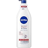 NIVEA Yoğun Nemlendirici Repair & Care V&uuml;cut Losyonu 400ml, 72 Saat Nemlendirime, Kaşıntılı ve Hassas Ciltlere &Ouml;zel, Onarıcı,