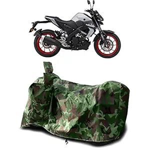 AARTRI - Yamaha MT-15 New BS6 Water Resistant - Dust Proof - Full Bike Scooty Two Wheeler Body Cover for Yamaha MT-15 (Green Multijungle)