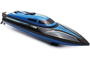 PowerLead Remote Control Boat for Lakes, Pools and Outdoor Adventure -2.4G 4CH High Speed Electric RC Boat Gift for Child - Blue