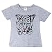 Clode® Baby Boy Girl Tiger Head Design Short Sleeve T-Shirt (Age:4-5Years old, Gray)