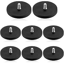 Aimants Néodyme ZIOYA - Ø43mm Avec Goujon M6 - Force 10kg - Revêtement Caoutchouc - Lot De 8