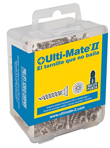 Ulti-Mate II B40070L1 Caja grande con tornillos de alto rendimiento para madera acabado ZINCADO y punta PSD de 25mm incluida de 4,0 x 70 mm, Set de 40 Piezas