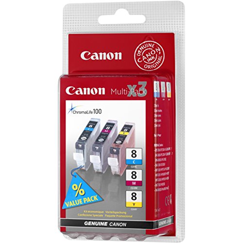 Original CANON Multipack- 3 Farben (CLI-8 C/M/Y) + 50 Blatt Fotopapier - 3