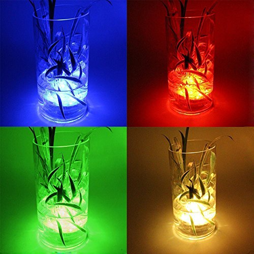 Bermud 2 Stücke Wasserdichte RGB LED Leuchten Unterwasser Licht mit Fernbedienung für Vase Base, Floral, Aquarium, Teich, Hochzeit, Halloween, Party, Weihnachten [Energieklasse A++] - 6