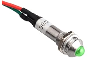 CABLEPELADO Voyant LED pour Panneau | Câble 50 cm | Pour Panneaux Électroniques, Tableaux de Contrôle, Circuits Électriques | Diamètre de Montage 8 mm | Tension 12 V DC