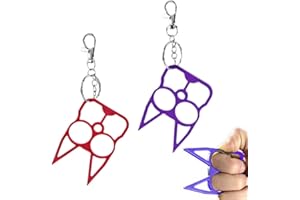 CFEWV Pack of 2 Keyrings with Ergonomic Handle, Booster Keyring, Portable Keyring, Key Fob