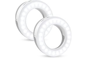 ORIA Selfie Licht, Selfie Ring Licht Handy, 40 LED Ringlicht mit 3 Stuff Helligkeit, 2 STK Handy Ringleuchte, USB Wiederaufladbar Selfie Ring Licht, für Handy, Tablet, Fotos - 2PCS