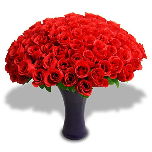 48 x Kunstblume Rosenknospe Blume Blumen Rose rot 45cm - 2