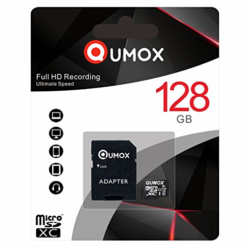 QUMOX 128GB Micro SD SPEICHERKARTEN CLASS 10 UHS-I 128 GB High Speed Geschwindigkeit 30MB schreiben / s Lesegeschwindigkeit bis zu 80 MB / S