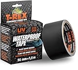 Lieferumfang: 1 x T-Rex Waterproof Tape 50mm x 1,5m, von -50 bis +90 Grad auch bei extremen Witterungsbedingungen einsetzbar / T-Rex, das Gewebeklebeband mit der Power eines Dinos! / Schwarz