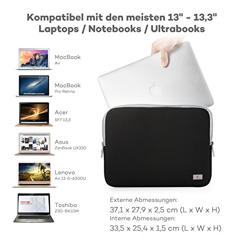 TaoTronics Notebook Schutzh  lle f  r Sleeve 13  - 13 3  MacBook Air   Pro  Laptops  Notebooks  Ultrabooks - YKK-Rei  verschluss  Schockfest   Kratzfe