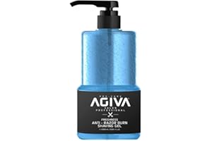 Agiva Shaving Gel Razor Burn Comfort 1000 ml gel de rasage Homme - Barbe Homme, Gel à Raser pour Rasage Doux et Sans Irritation, Confort Fraîcheur, Empêche les Coupures et les Brûlures de Rasoir