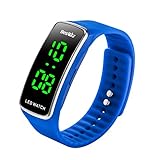 BesWLZ Kinder und Jugendliche Uhr Digital Quarz Wasserdichte mit Plastik Armband Blau