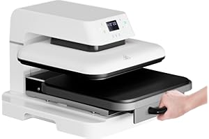 HTVRONT Prensa de transferencia automática para camisetas, proyectos profesionales para prensa de transferencia, color blanco