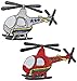 Produktbild alles-meine.de GmbH 2 TLG. Set: Bügelbilder - Helikopter / Flugzeug - 6,5 cm * 4,3 cm - Aufnäher Applikation - Kinder Jungen - Flugzeuge / Reise - Flugreise Hubschrauber - Fliege