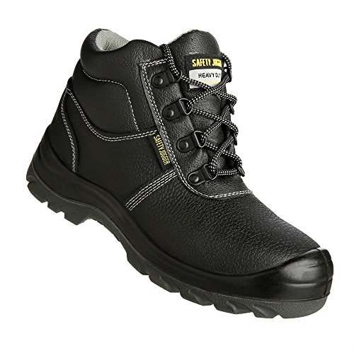 Safety Jogger BESTBOY - Zapatillas de caña alta de cuero unisex, color negro, talla 48
