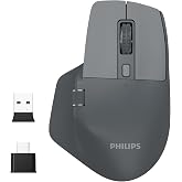 Philips SPK7858 Bluetooth Kablosuz &Ccedil;ift Modlu 4000DPI 7 Tuşlu Optik Mouse Gri